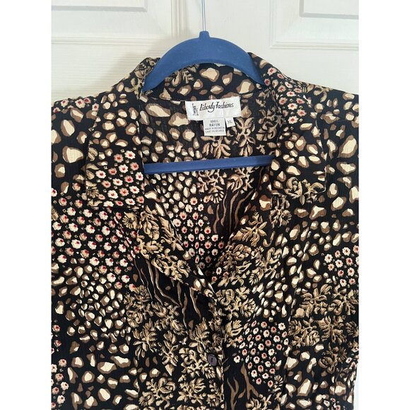 Vintage 90's Liberty Fashions Rayon Short Sleeve Maxi Length Dress Size XL - Picture 3 of 9